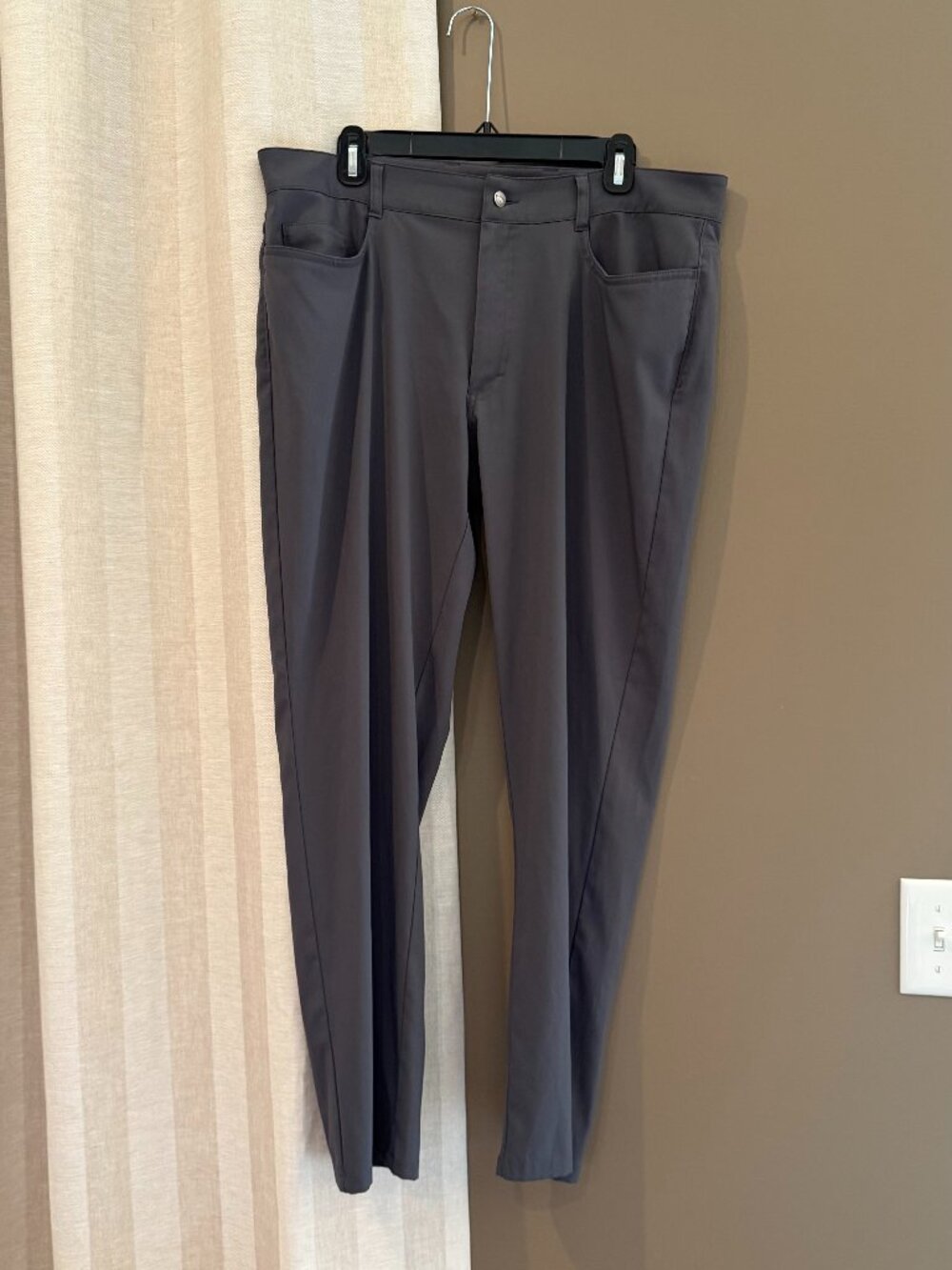 Callaway Gray Performance Optima Golf Pants Lightweight Stretch, Size 36x30